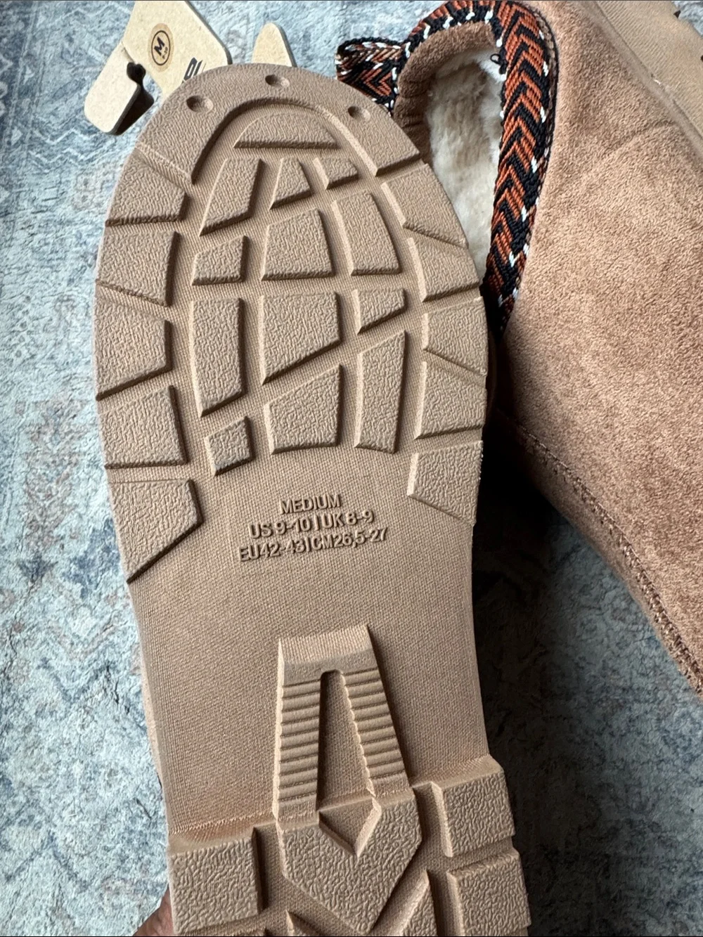 Dakine Tan Suede Slip-On Loafers with Patterned Collar